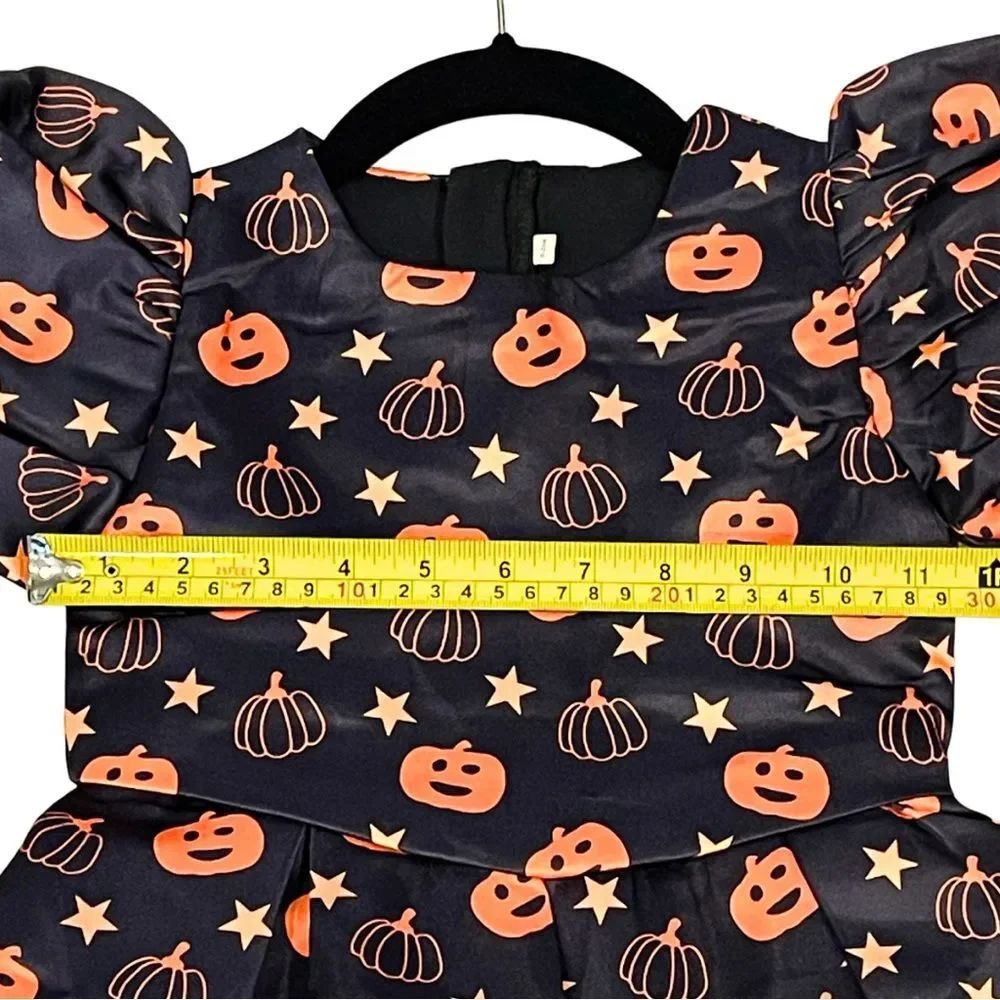 Pumpkin Print Kids Costume Dress